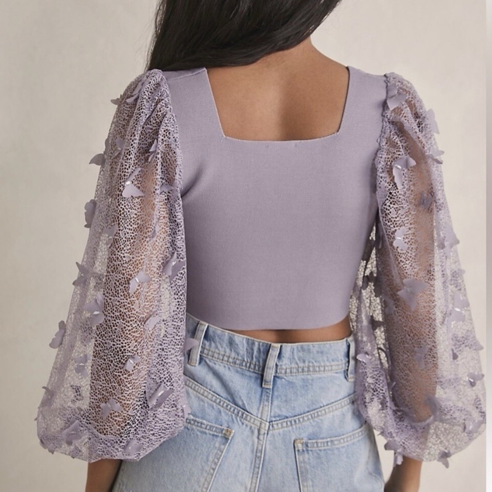 Free People Flutter Crop Top - Lilac - Picture 2 of 5